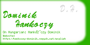 dominik hankoczy business card